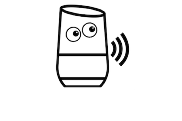 Cartoon drawing of a voice assistant